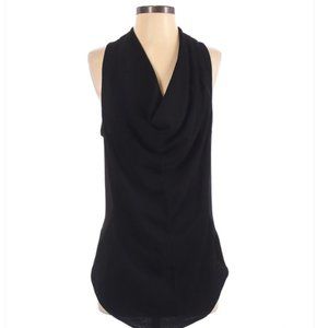 Helmut Lang Drape Front Racerback Tank Top Blouse Black Size Small